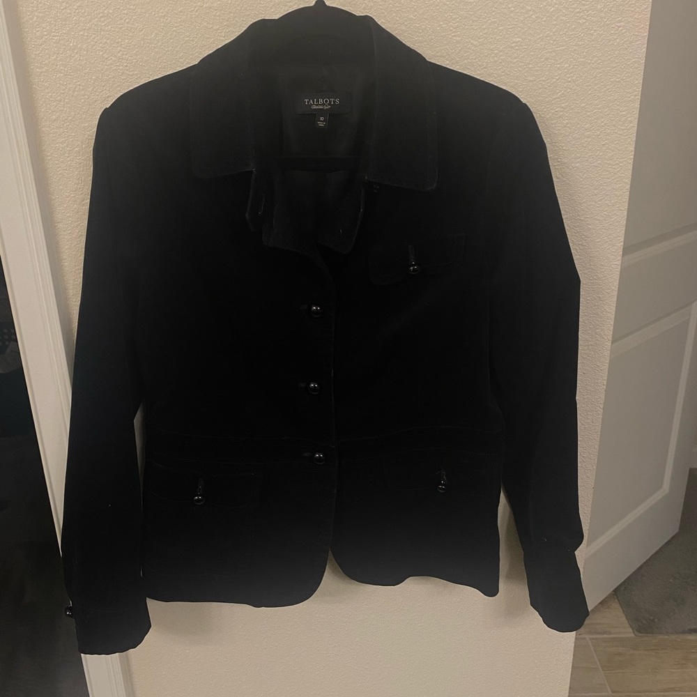 Women’s Talbots Velour Black Jacket Size 10